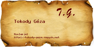 Tokody Géza névjegykártya